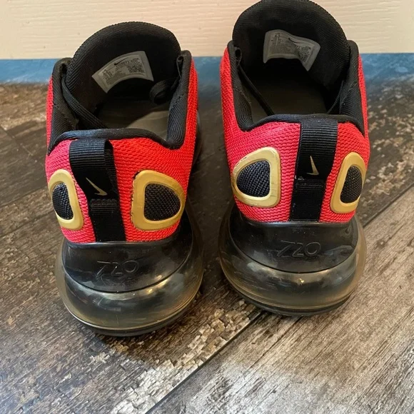 Nike Air Max 720 Red Gold Black Athletic Shoes Women's Size 8.5 - Picture 4 of 4